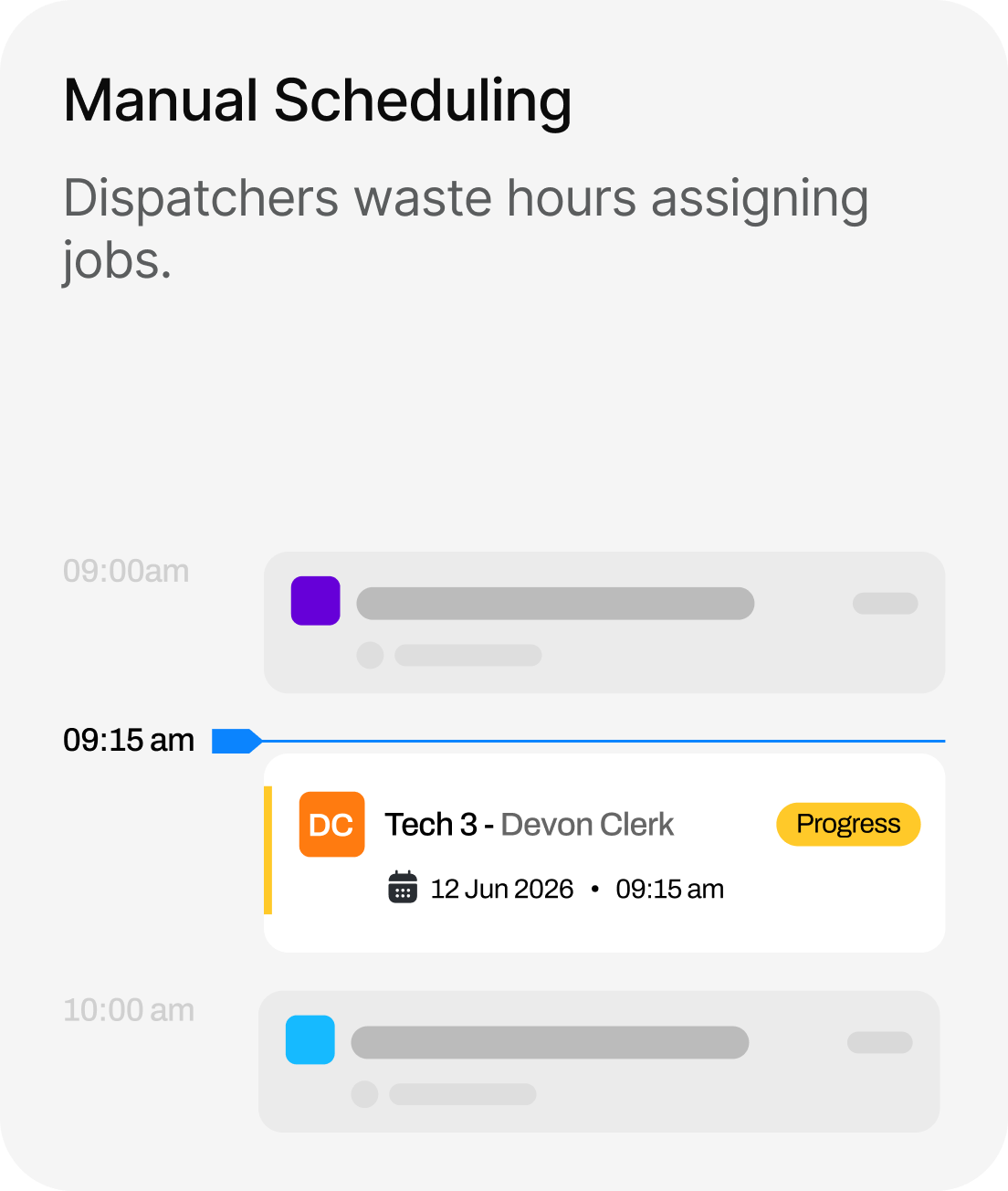 Manual Scheduling dispatch problem