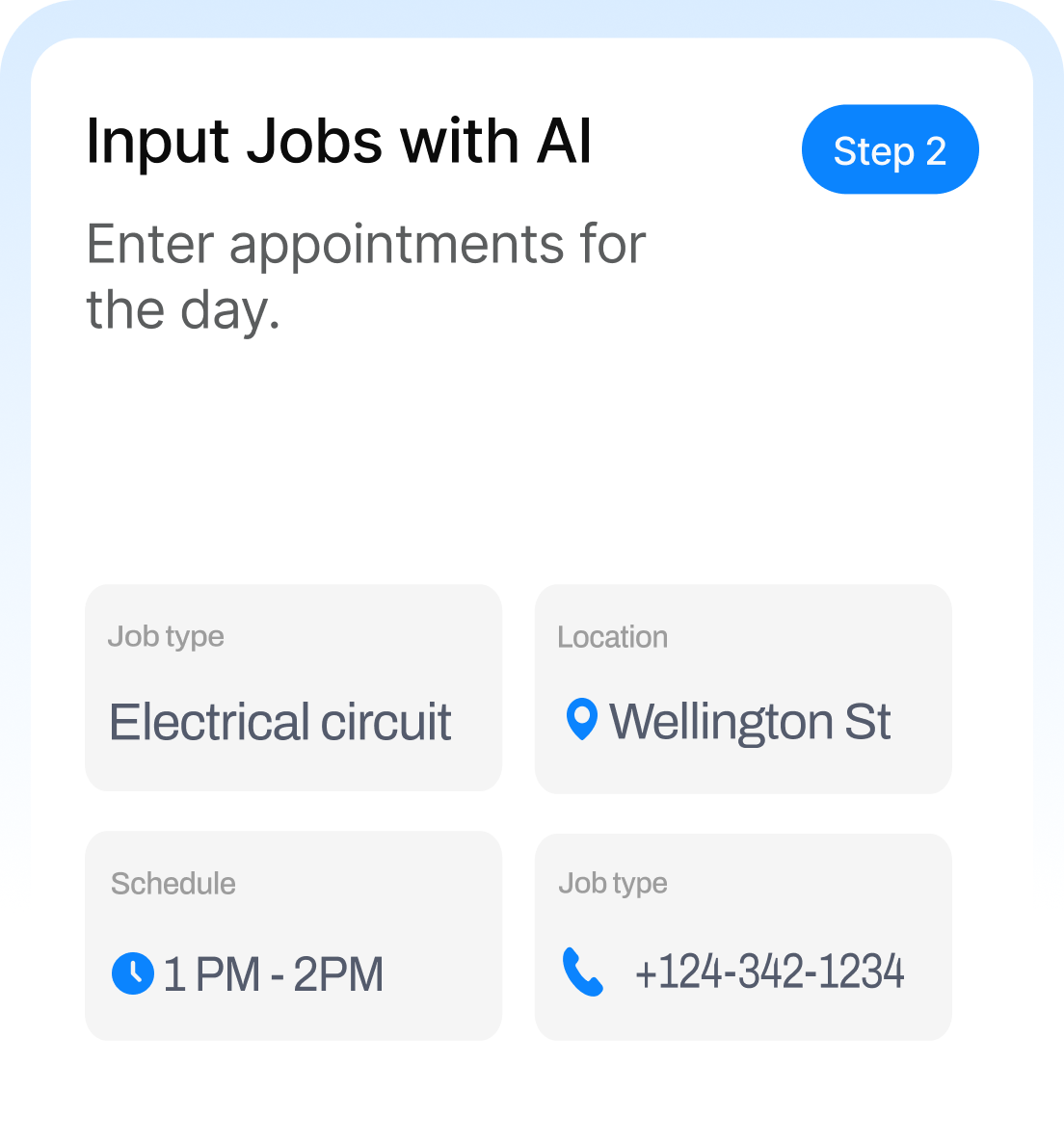 Input jobs with AI workflow step